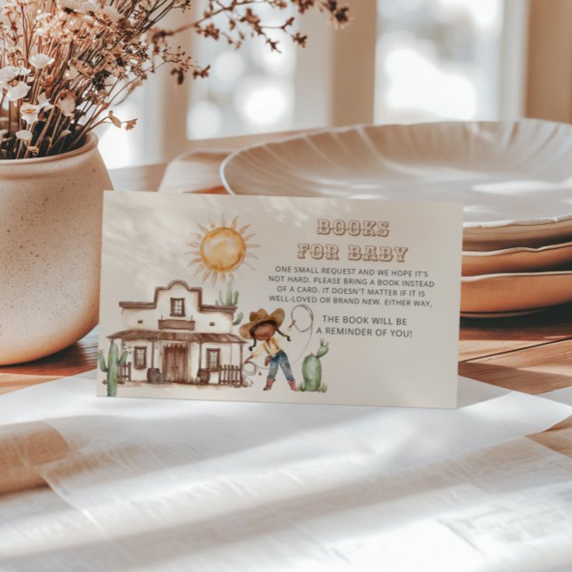 Cartão De Informações Afro Cowgirl Western Girl Livros para Bebê (Criador carregado)