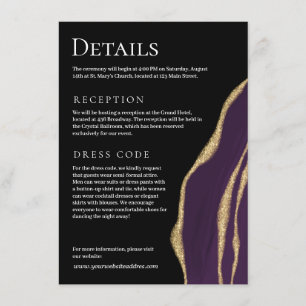 Cartão De Informações Agato púrpura de luxo com ouro