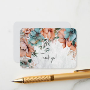Cartão De Informações Agradecimento Floral