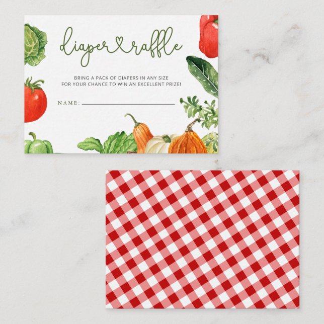 Cartão De Informações Agricultores Mercado Fralda Raffle (Frente/Verso)