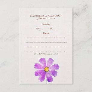 Cartão De Informações Água Floral Cosmos Margarida Terracota Casamento