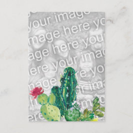 Cartão De Informações Água-forte de Cacto do Deserto Adicione Suas Própr