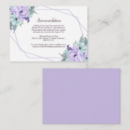 Cartão De Informações Água-forte de Peônias Lavanda Menta com Detalhes G