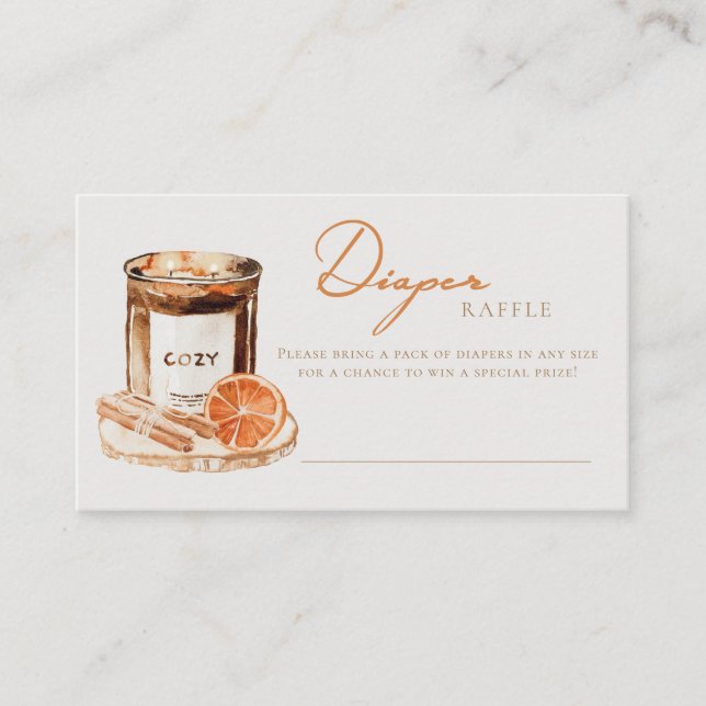 Cartão De Informações Água Pumpkin Spice Chá de fraldas Raffle (Frente)