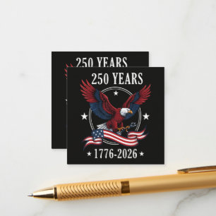 Cartão De Informações Águia e Bandeira 250 Anos 1776-2026 250º
