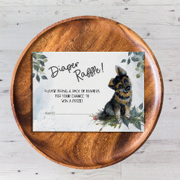 Cartão De Informações Ah, garoto! German shepherd Puppy Fralda Raffle