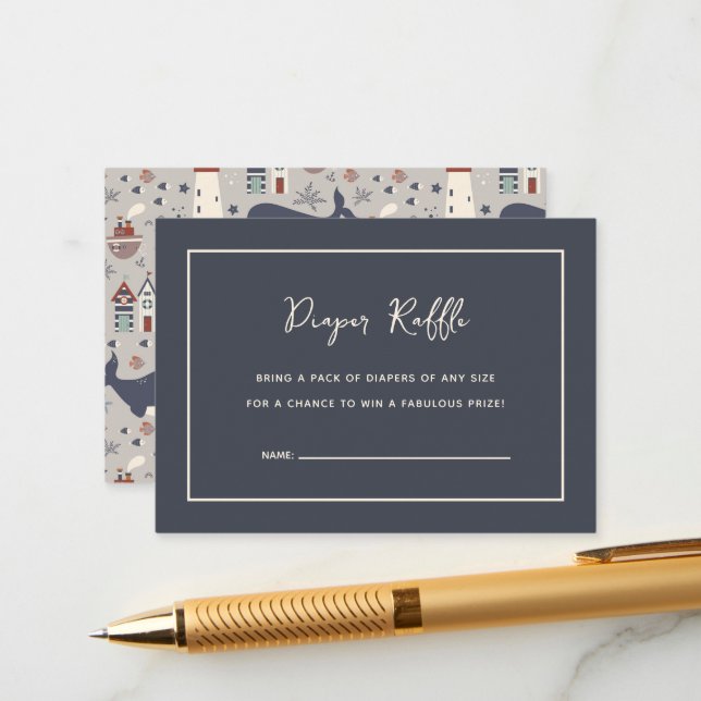 Cartão De Informações Ahoy, é um Chá de fraldas náutico (Frente/Verso In Situ)