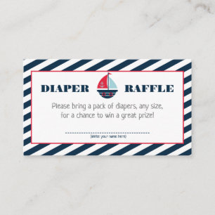Cartão De Informações Ahoy Marinho Náutico Raffle Fralda Blue Stripe Boy