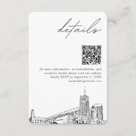 Cartão De Informações Akron Ohio Wedding Modern Details Código QR