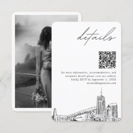 Cartão De Informações Akron Ohio Wedding Modern Details Código QR