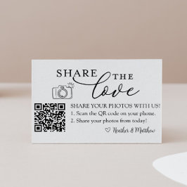Cartão De Informações Álbum de Fotos Código QR Compartilhe o Amor