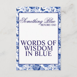 Cartão De Informações Algo Azul Antes de Eu Fazer Chuveiro de Noiva Flor