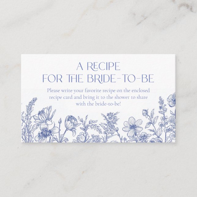 Cartão De Informações Algo azul antes de eu receber pela noiva (Frente)