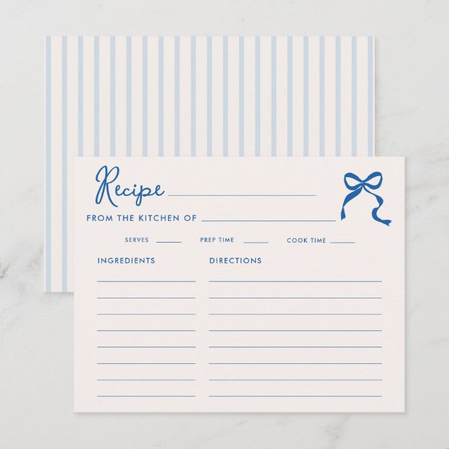 Cartão De Informações Algo Azul Squiggle Quadro Arco Chá de Noiva (Frente/Verso)