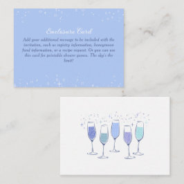 Cartão De Informações Algo sobre Chá de panela de Champanhe Azul