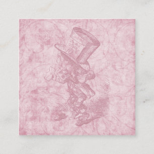 Cartão De Informações Alice no País das Maravilhas, Arte Floral Rosa Ros