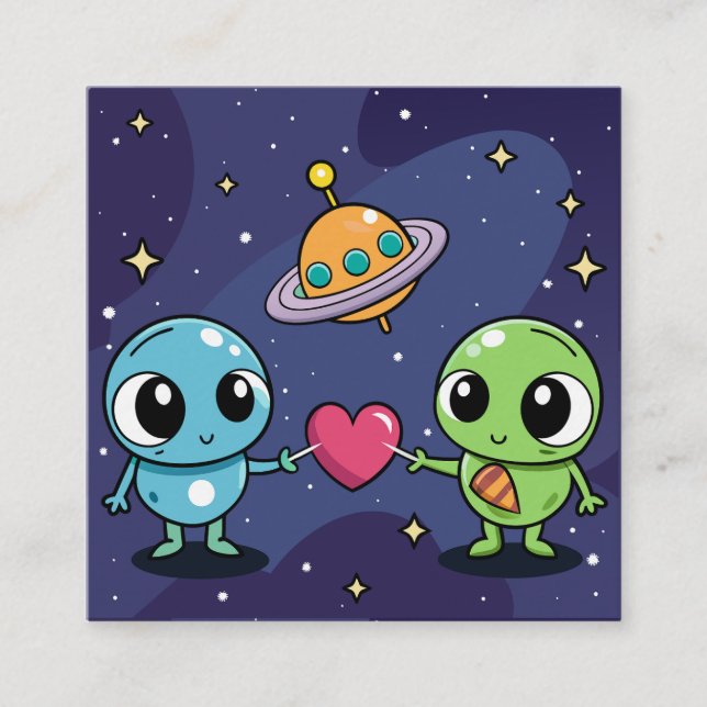 Cartão De Informações Alienígena Love Buddies (Frente)