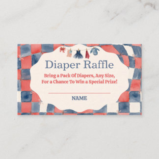 Cartão De Informações All American Girl 4th of July Baby Diaper Raffle 