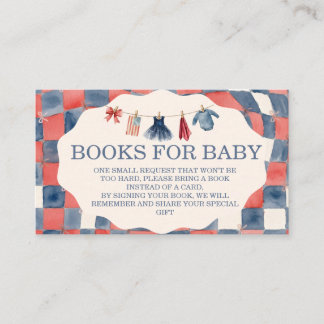 Cartão De Informações All American Girl Baby Shower Books for Baby Card