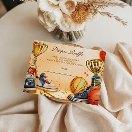 Cartão De Informações All Star Basketball Baby Shower Diapper Raffle