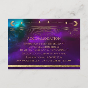 Cartão De Informações Alojamento Celestial Roxo Sol Lua