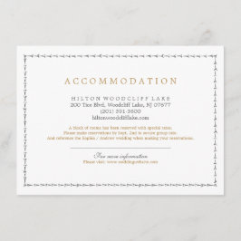 Cartão De Informações Alojamento clássico de casamento vintage elegante