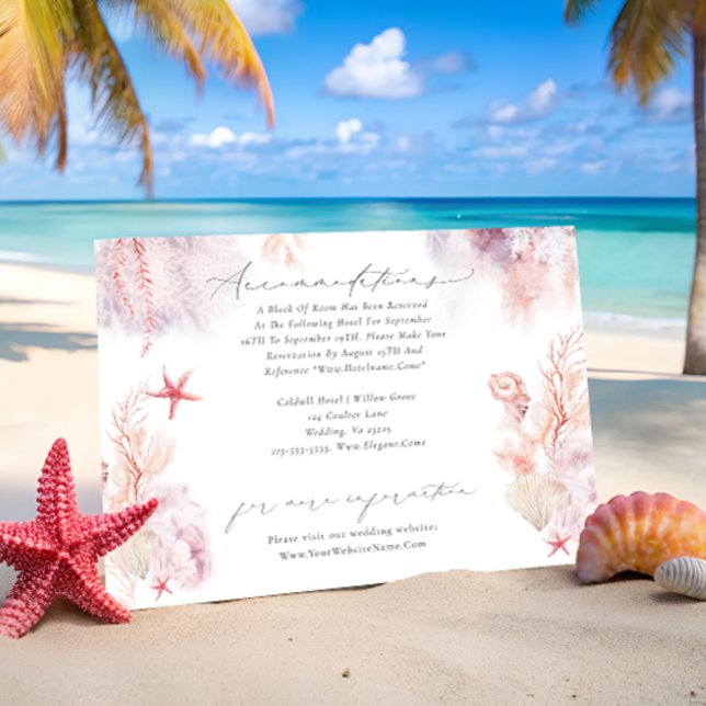 Cartão De Informações Alojamento de Casamento de Algas Marinhas Submarin (Criador carregado)