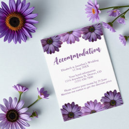 Cartão De Informações Alojamento De Casamento Floral Roxo