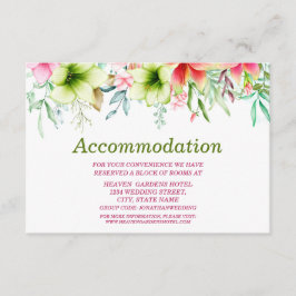 Cartão De Informações Alojamento de Casamento Magenta Red Amaryllis
