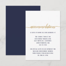 Alojamento de Casamento Moderno em Dourado e Azul-