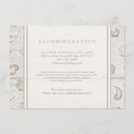 Cartão De Informações Alojamento de casamentos de madeiras rústicas