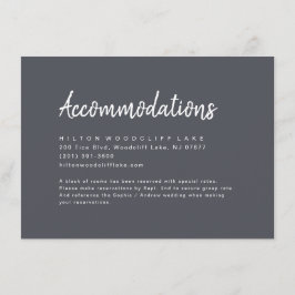 Cartão De Informações Alojamento de guião minimalista de carvão