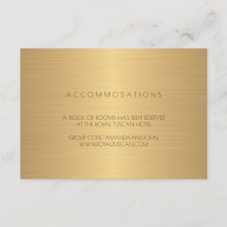 Cartão De Informações Alojamento de Hotel Black Wedding em ouro