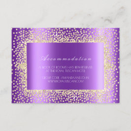 Cartão De Informações Alojamento de Hotel Purple Violet Crystal Wedding3