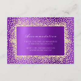 Cartão De Informações Alojamento de Hotel Violet Crystal Wedding Roxo A