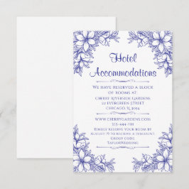 Cartão De Informações Alojamento do Hotel Blue Ornamentado Wedding