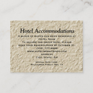 Cartão De Informações Alojamento do Hotel Lilac da Árvore de Amor Inseri