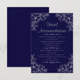 Cartão De Informações Alojamento do Hotel Silver Ornamentado Wedding