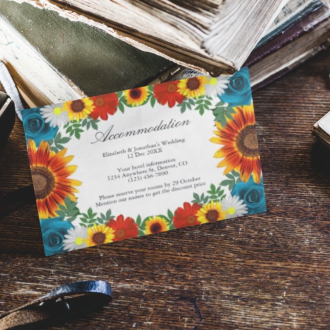 Cartão De Informações Alojamento Floral de Verão (Criador carregado)