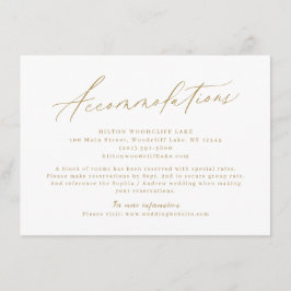 Cartão De Informações Alojamento minimalista Dourado moderno guião