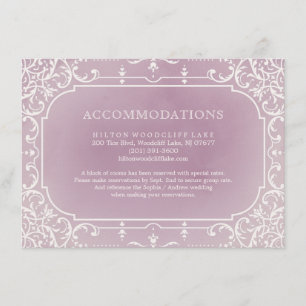 Cartão De Informações Alojamento romântico de casamentos vintage