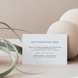 Cartão De Informações Alojamento Simples de Hotel e Marinho Branco