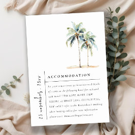 Cartão De Informações Alojamento Tropical Casamento de Palmeiras Mínimas