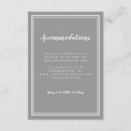 Cartão De Informações Alojamentos Cinza Simples Convidado para Casamento