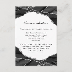 Cartão De Informações Alojamentos de Casamento de Agato de Folha de Prat