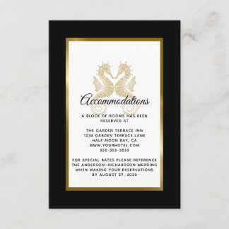 Cartão De Informações Alojamentos de Casamento de Cavalos-marinhos Doura