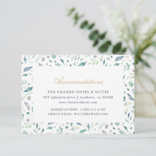 Cartão De Informações Alojamentos De Casamento Floral Luxe