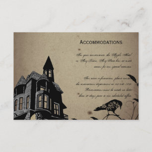 Cartão De Informações Alojamentos de Casamento Vintage Gothic House