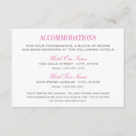 Cartão De Informações Alojamentos de Casamentos de Fuchsia e Cinzas