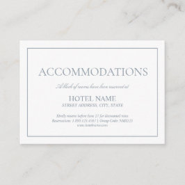 Cartão De Informações Alojamentos de Script Clássico Azul Elegante